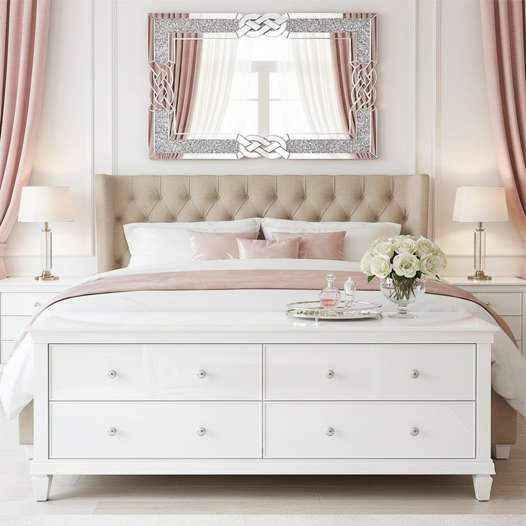 Miroir mural argent rectangulaire