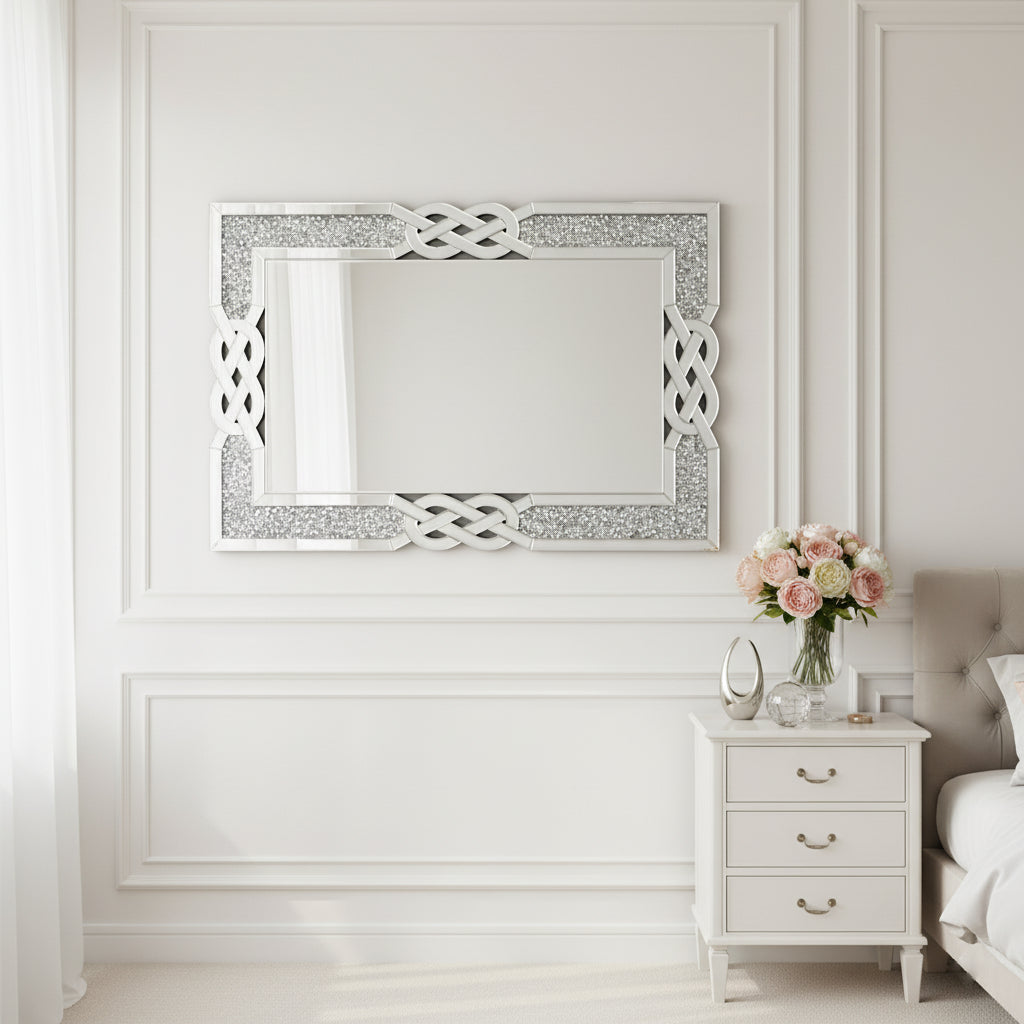 Miroir mural argent rectangulaire