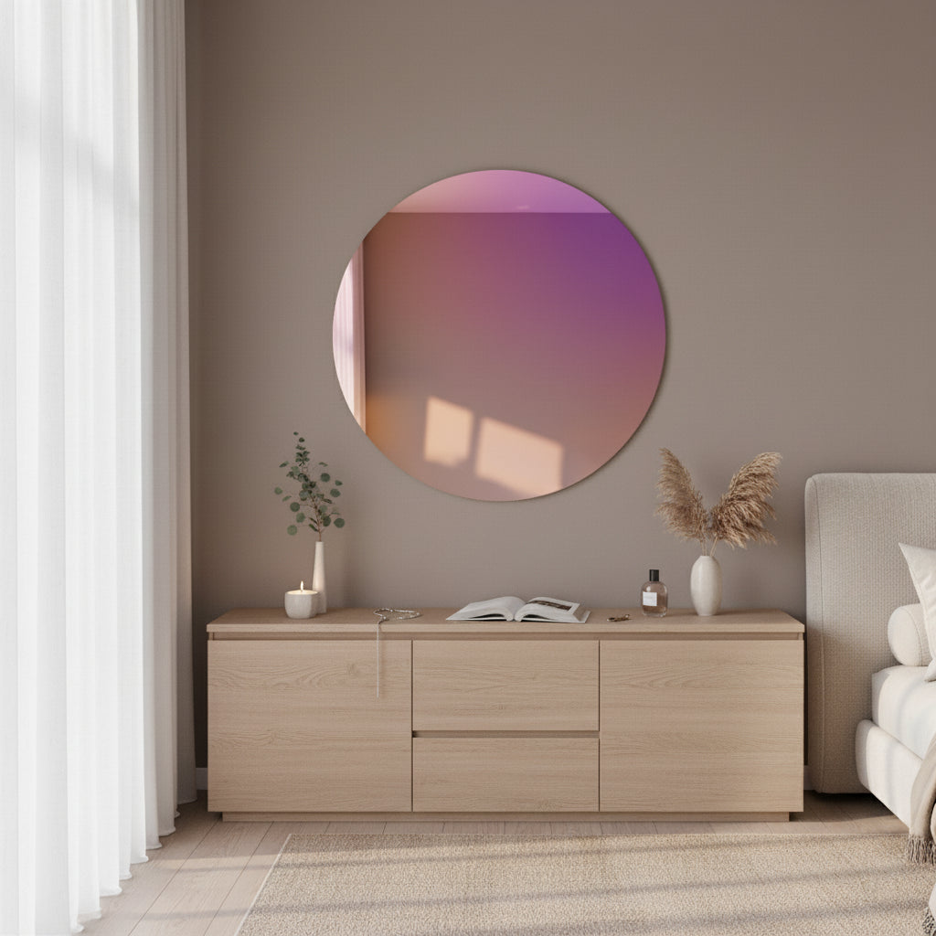 Miroir mural rond irisé