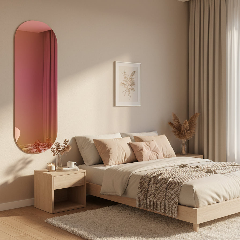 Miroir mural irisé oblong