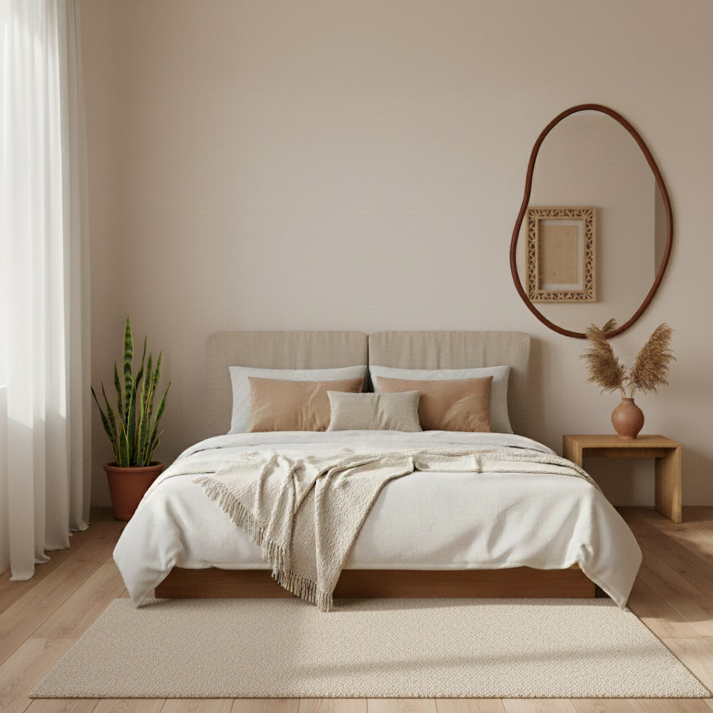 Miroir mural irrégulier bois