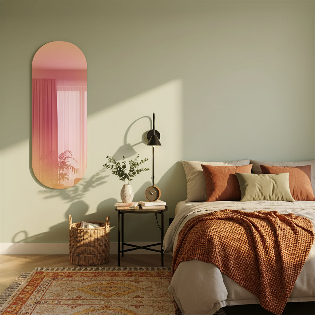 Miroir mural irisé oblong