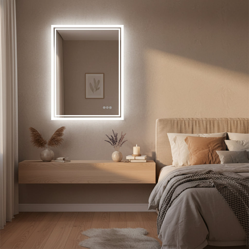 Miroir mural LED rectangulaire