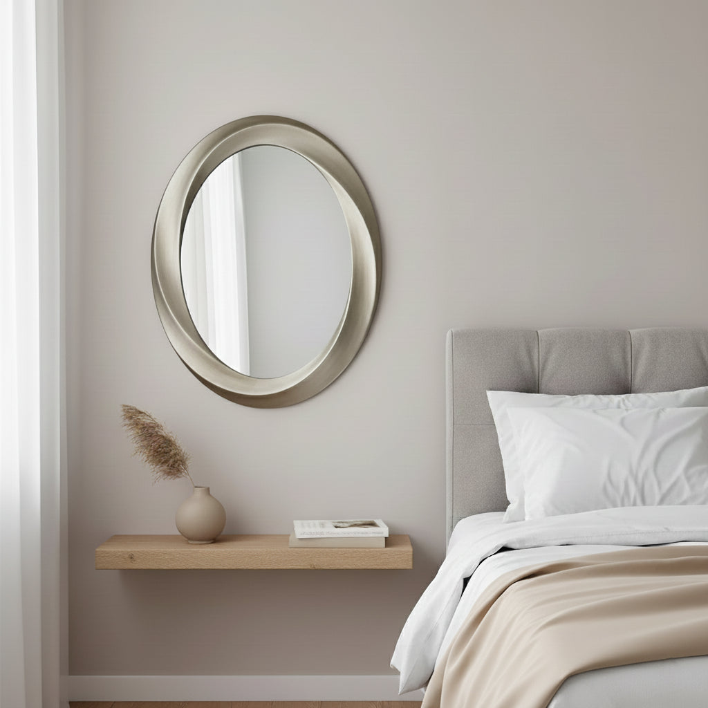 Miroir mural baroque doré ovale