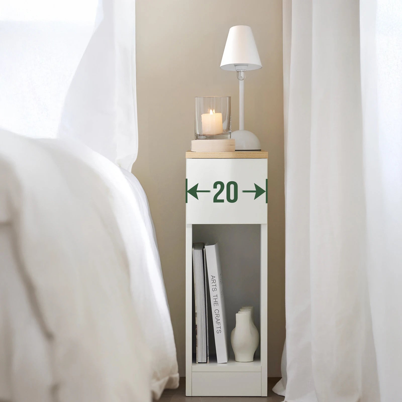 Tables de chevet étroites (lot de 2)