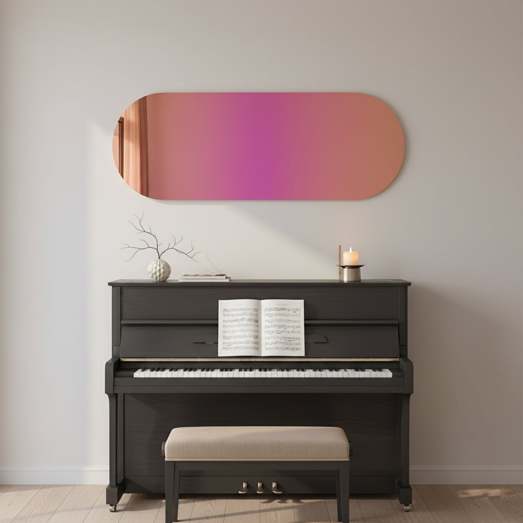 Miroir mural irisé oblong