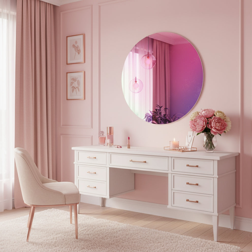 Miroir mural rond irisé