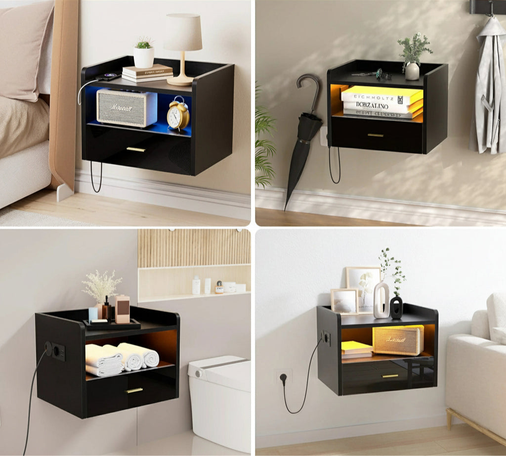 Table de chevet murale LED moderne