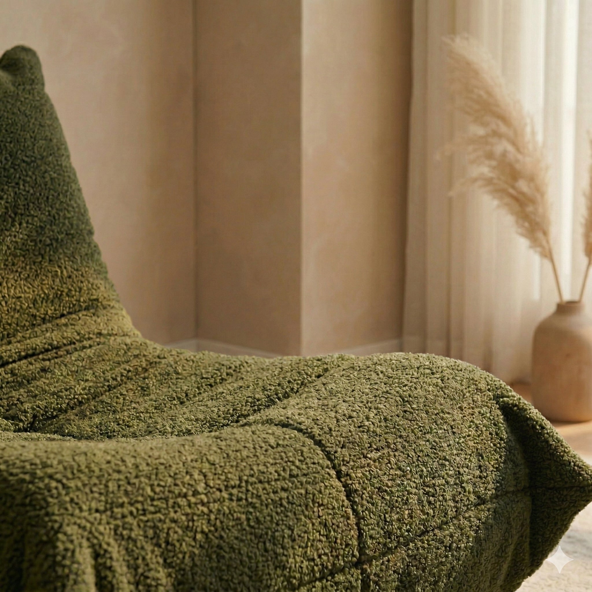 Fauteuil de sol teddy avec repose-pieds