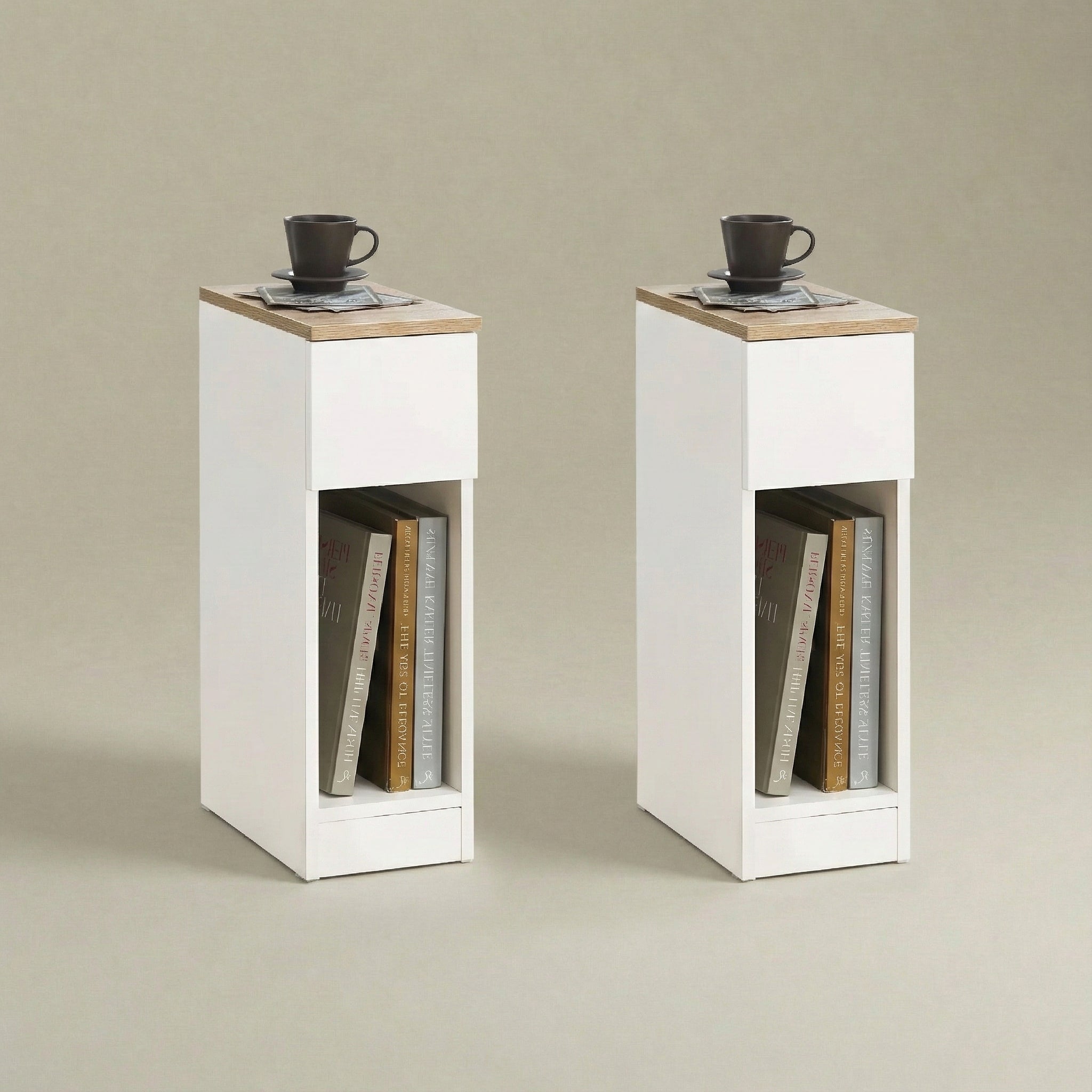 Tables de chevet étroites (lot de 2)