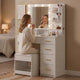 Coiffeuse LED miroir 5 tiroirs