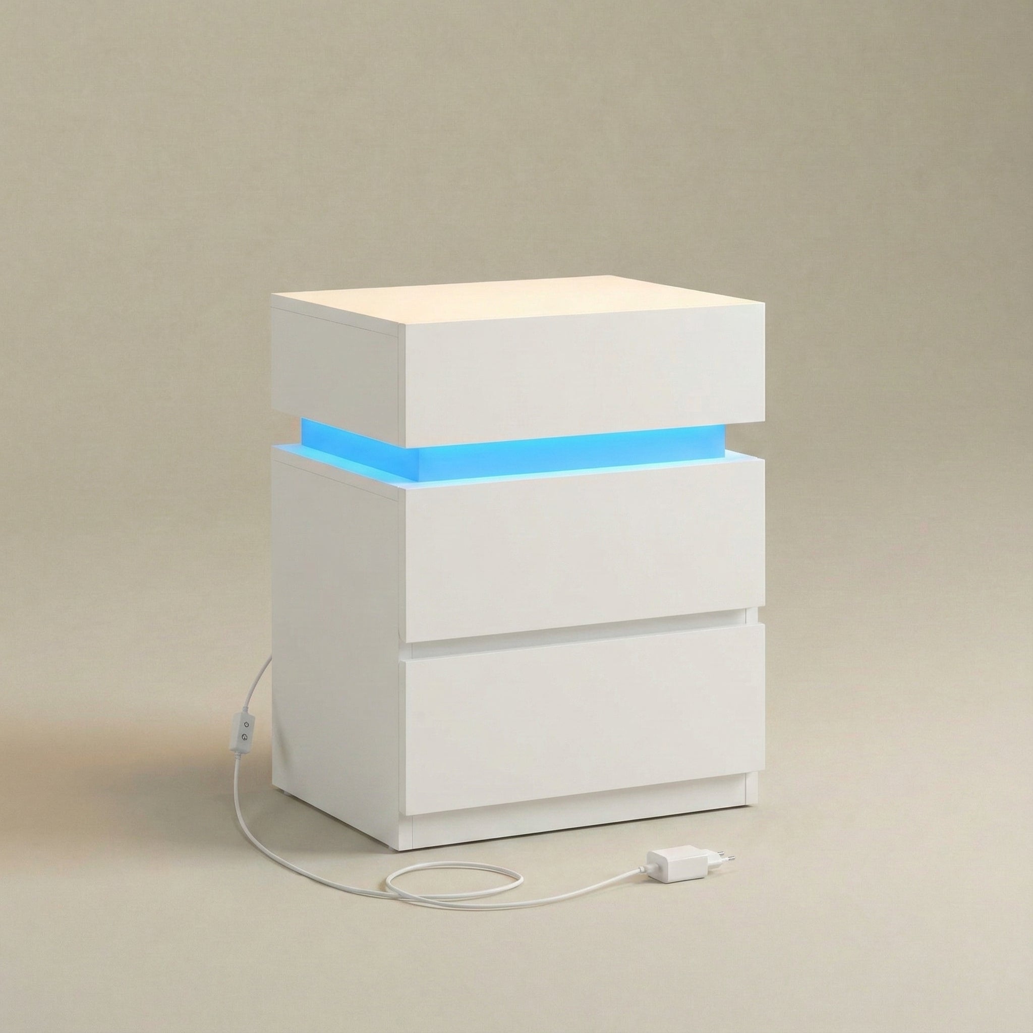 Table de chevet LED trois tiroirs
