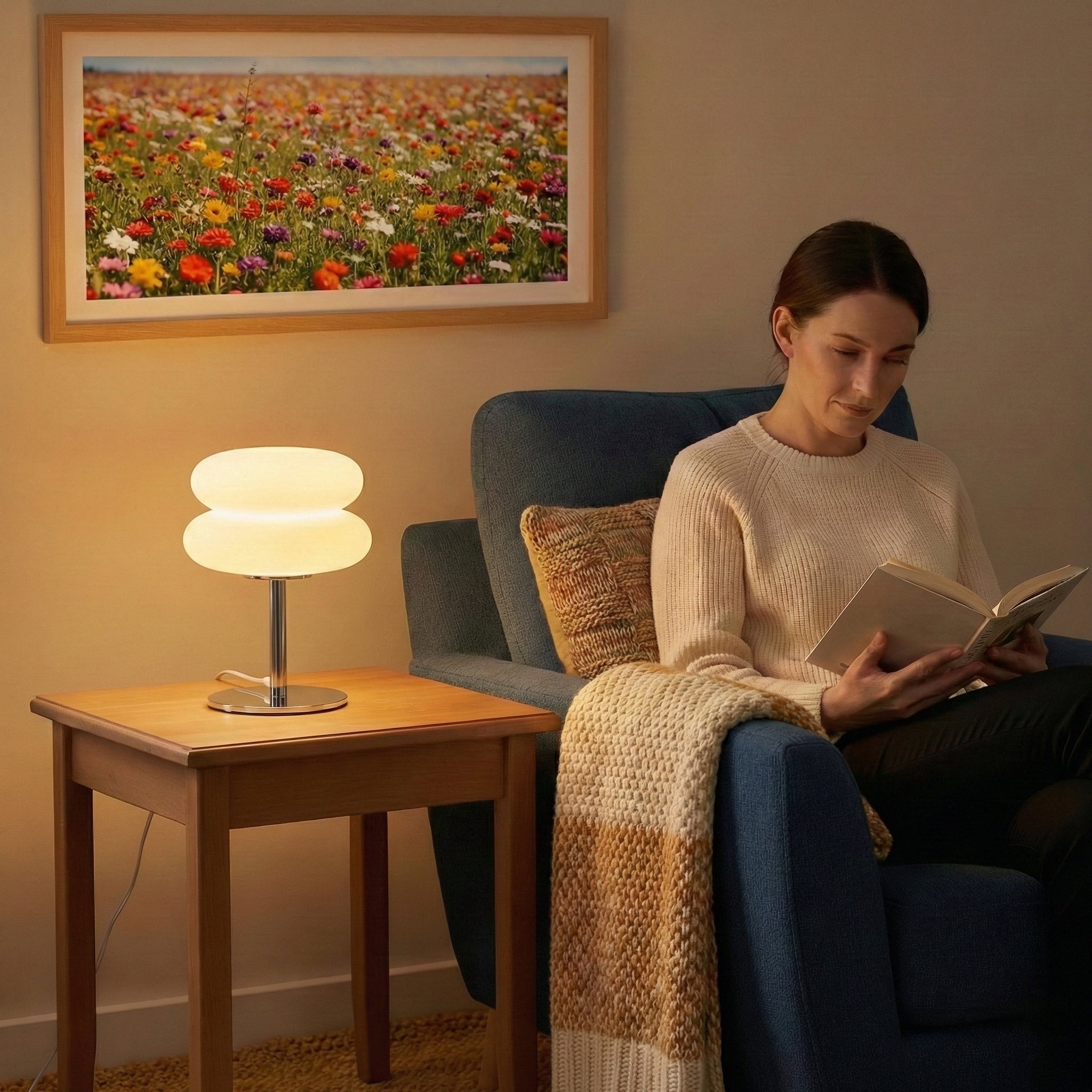 Lampe de chevet tricolore moderne