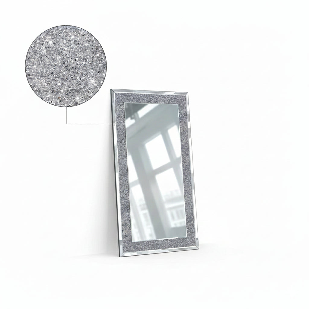 Miroir mural argent cristaux