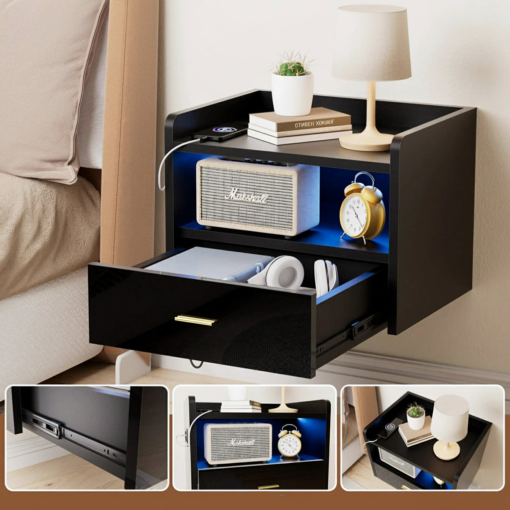 Table de chevet murale LED moderne