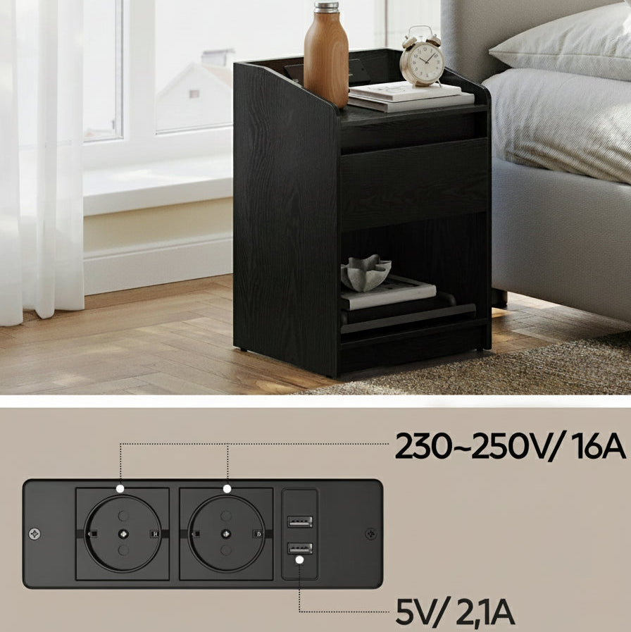 Table de chevet LED station de charge