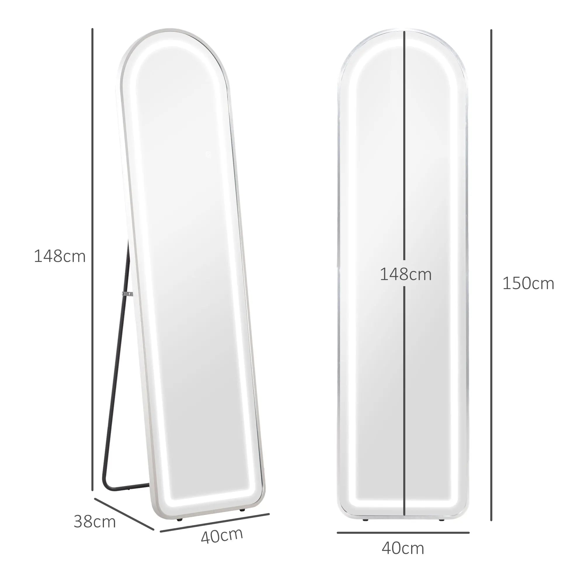 Miroir plein pied lumineux LED