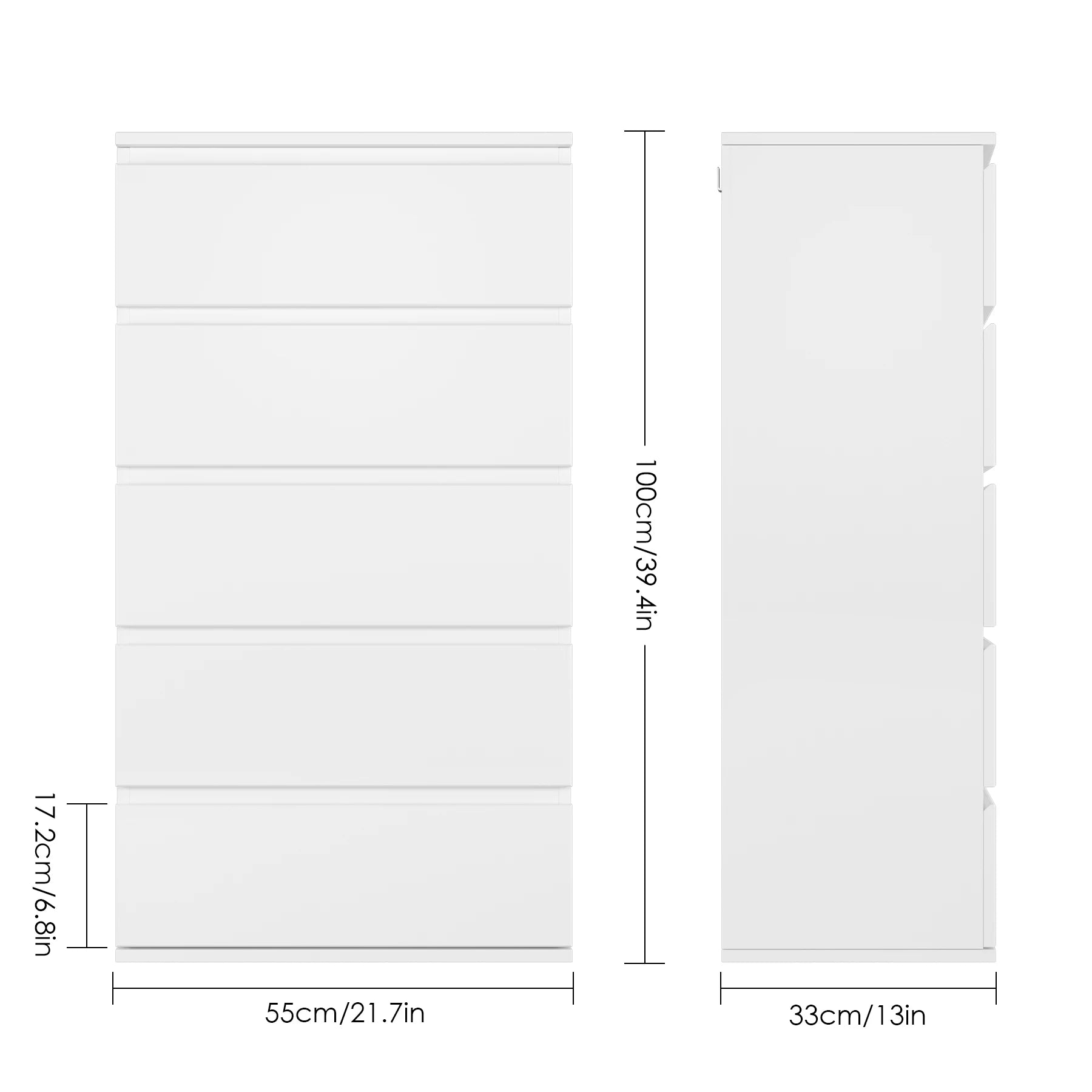 Commode verticale 5 tiroirs