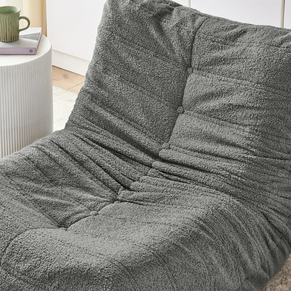 Fauteuil de sol teddy avec repose-pieds