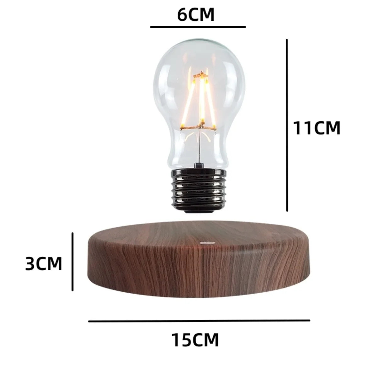 Lampe lévitation magnétique bois