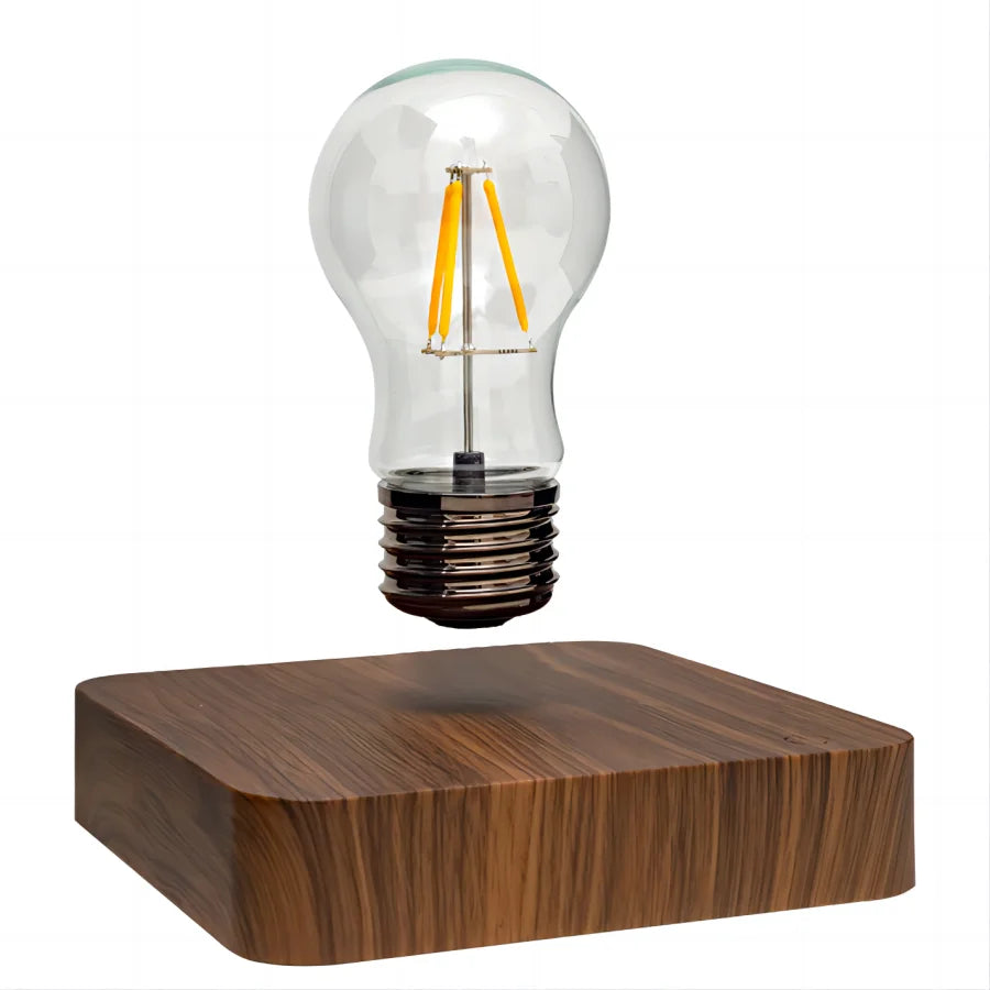 Lampe lévitation magnétique bois
