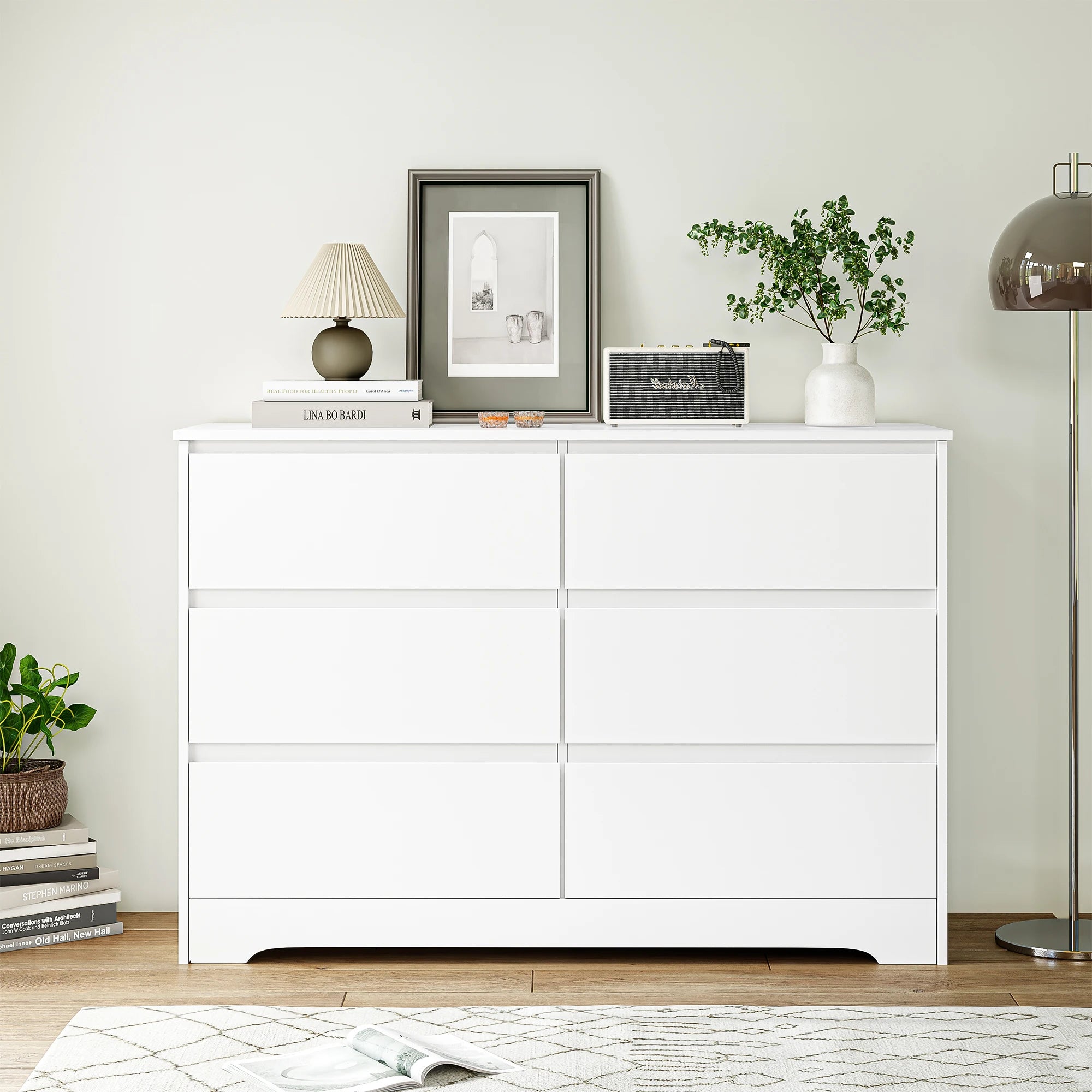 Commode blanche 6 tiroirs